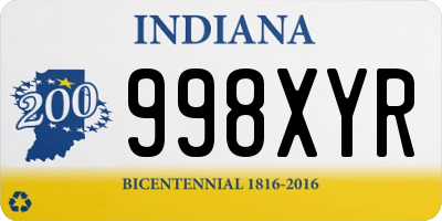 IN license plate 998XYR