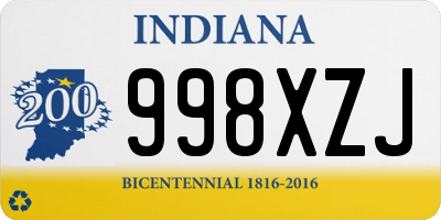 IN license plate 998XZJ