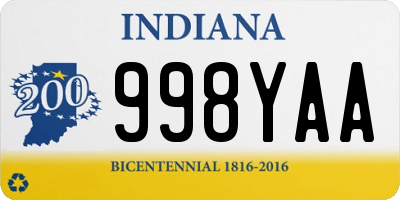 IN license plate 998YAA