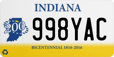 IN license plate 998YAC