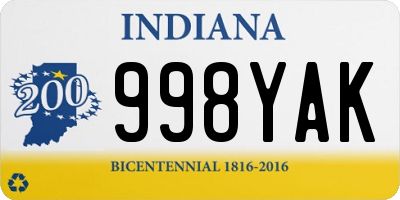 IN license plate 998YAK