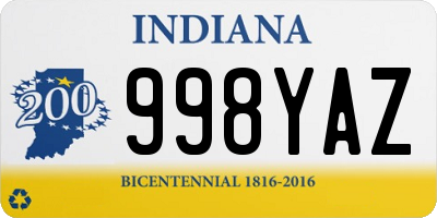 IN license plate 998YAZ