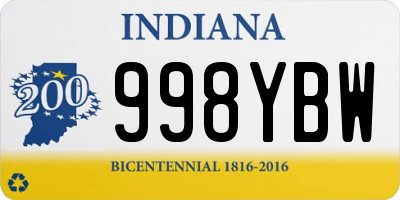 IN license plate 998YBW