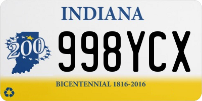 IN license plate 998YCX