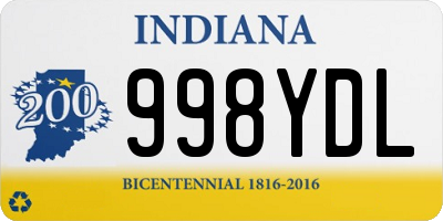 IN license plate 998YDL