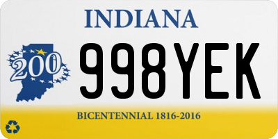 IN license plate 998YEK