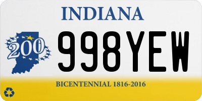 IN license plate 998YEW