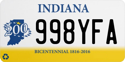 IN license plate 998YFA