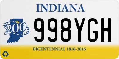 IN license plate 998YGH