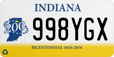 IN license plate 998YGX