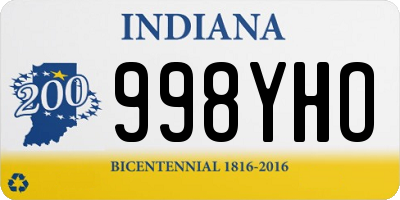 IN license plate 998YHO