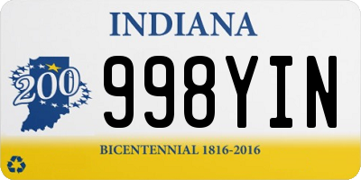 IN license plate 998YIN