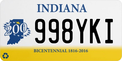 IN license plate 998YKI