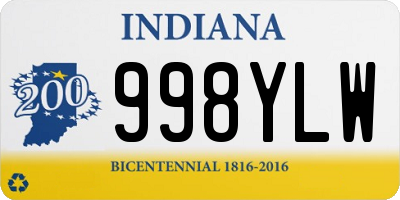 IN license plate 998YLW