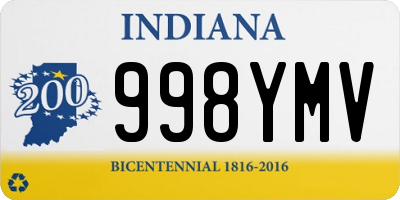 IN license plate 998YMV