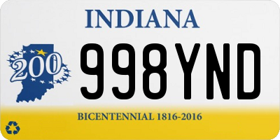 IN license plate 998YND