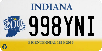 IN license plate 998YNI