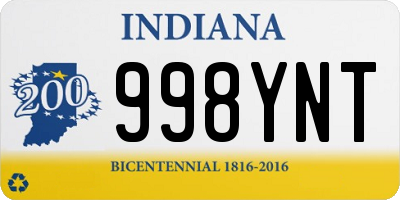 IN license plate 998YNT