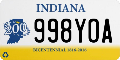 IN license plate 998YOA