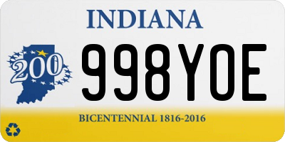 IN license plate 998YOE