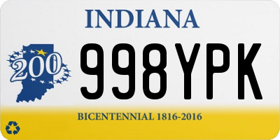 IN license plate 998YPK