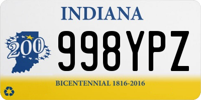 IN license plate 998YPZ