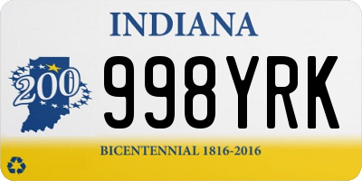 IN license plate 998YRK