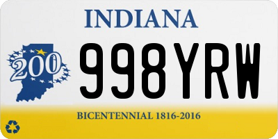 IN license plate 998YRW