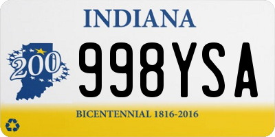 IN license plate 998YSA