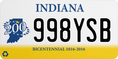 IN license plate 998YSB