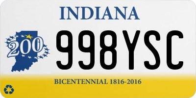 IN license plate 998YSC