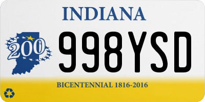 IN license plate 998YSD