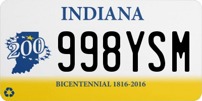 IN license plate 998YSM