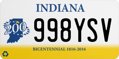 IN license plate 998YSV