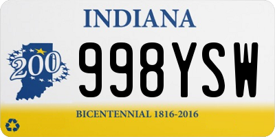 IN license plate 998YSW