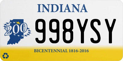 IN license plate 998YSY