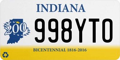 IN license plate 998YTO