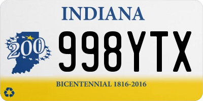 IN license plate 998YTX