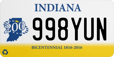 IN license plate 998YUN