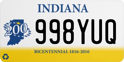 IN license plate 998YUQ