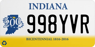 IN license plate 998YVR
