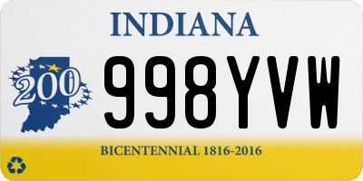 IN license plate 998YVW