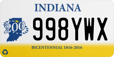 IN license plate 998YWX