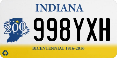 IN license plate 998YXH