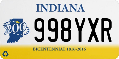 IN license plate 998YXR