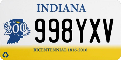 IN license plate 998YXV