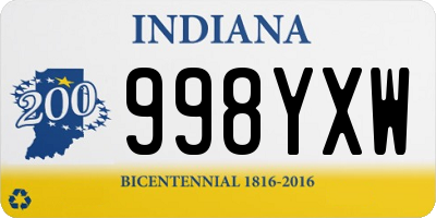 IN license plate 998YXW