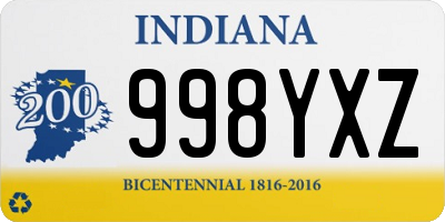 IN license plate 998YXZ