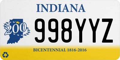 IN license plate 998YYZ
