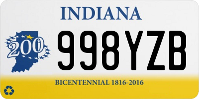 IN license plate 998YZB